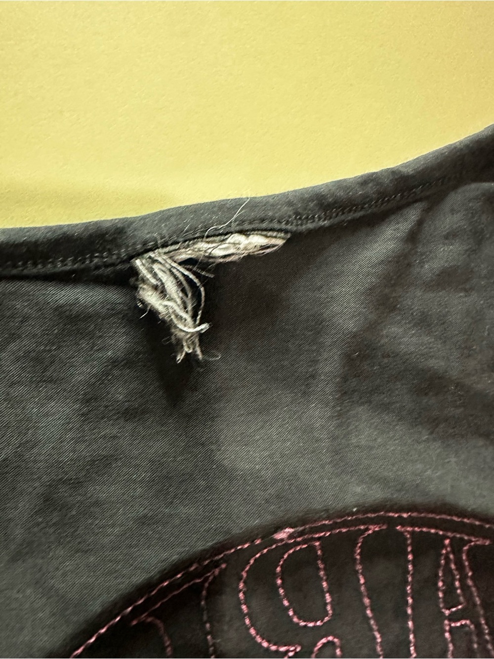 Harley-Davidson Black V-Neck Tee with Pink Accents and opening in the back. - Picture 9 of 11